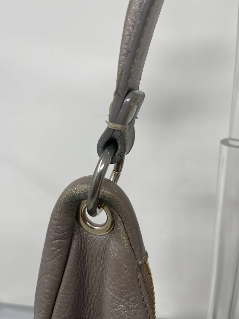 Jimmy Choo Taupe Leather Hobo Skybag